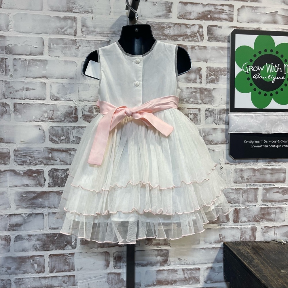 Jona Michelle Pink and White Layered Dress 2T - Picture 4 of 6